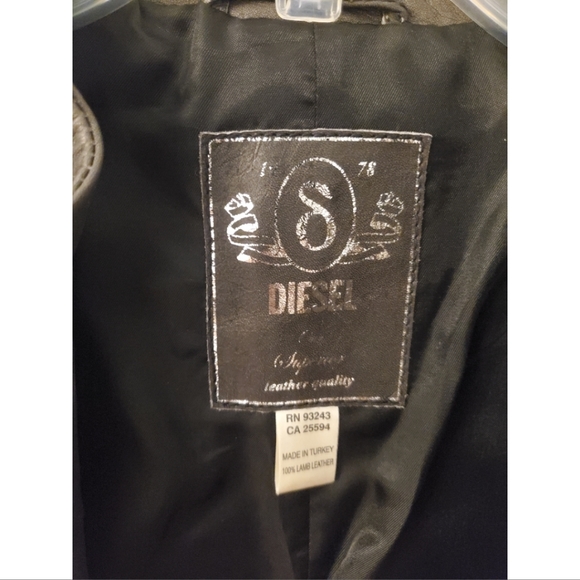 DIESEL Grey Leather Jacket - Brand New w/Tags - Picture 13 of 14